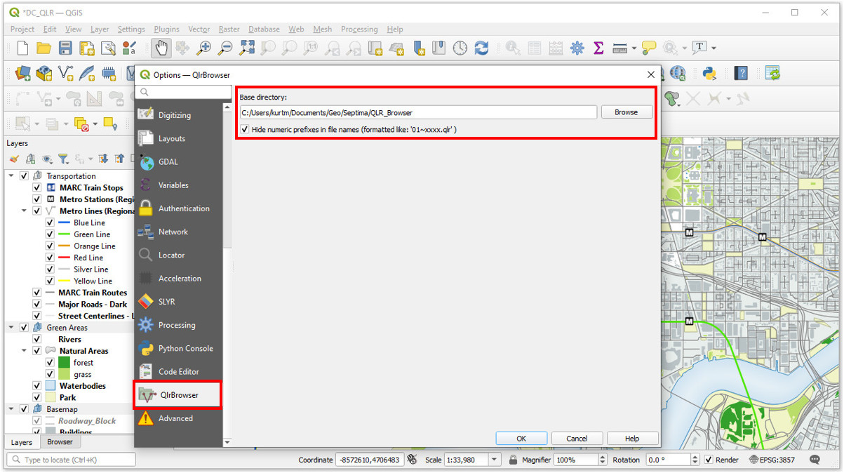 Configuring the QLR Browser Settings